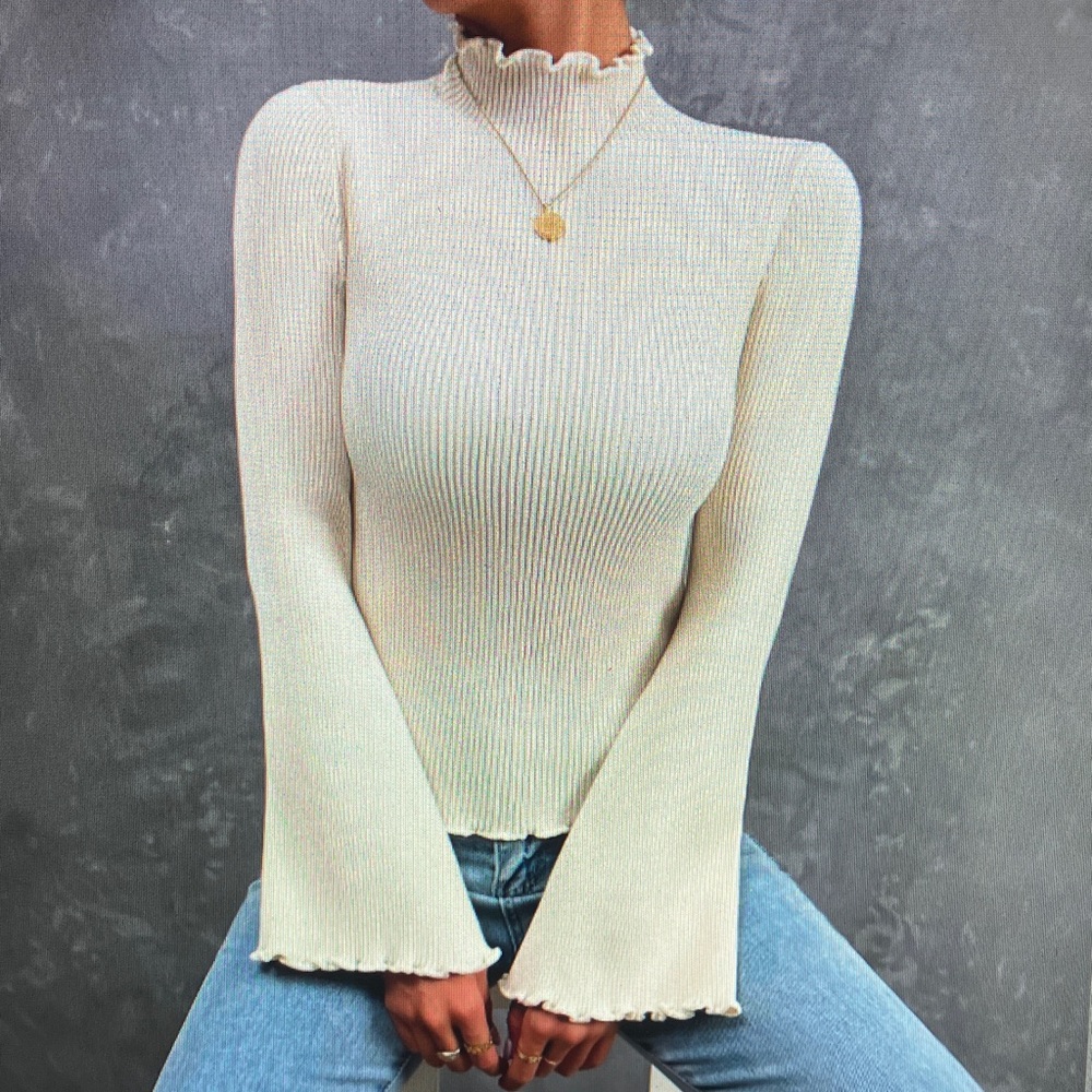 Elegant Cream Long Sleeve Top